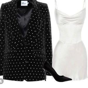 Heiress Beverly Hills white corset satin slip mini dress